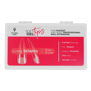 LONG STILETTO - SOFT GEL TIPS 500stk VICTORIA VYNN