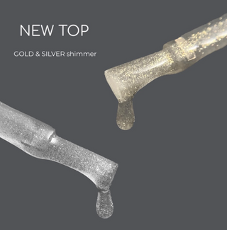 GOLD SHIMMER - Top Coat No Wipe 15ml HEYLOVE
