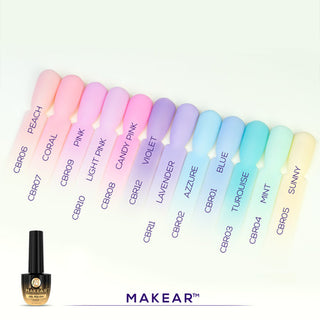 Turquoise - Color Rubber Base ohne Hema 8ml MAKEAR