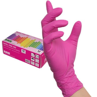 NITRIL HANDSCHUHE GRÖßE M (Pink) 100 STÜCK kaufen