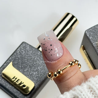 SILVER FLAKES - MATTE Top Coat (No Wipe) 15ml HEYLOVE