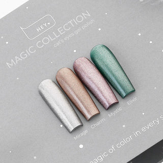MAGIC - Cat Eye Gel Polish Collecton Set (4stx15ml) + Aufkleber Stickers für tips HEYLOVE